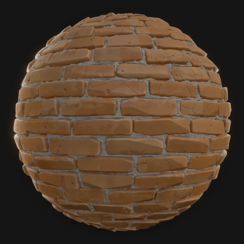 Bricks Wall 02 - FreeStylized PBR Material