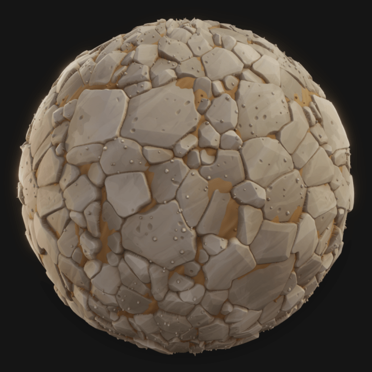 Ground with Rocks 02 - FreeStylized PBR Material