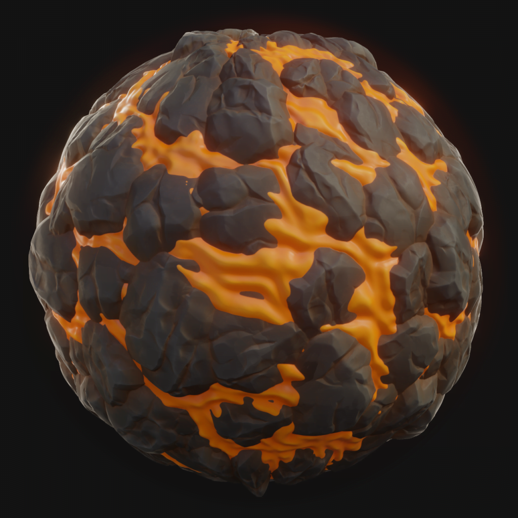 Lava Rocks 01 - FreeStylized PBR Material