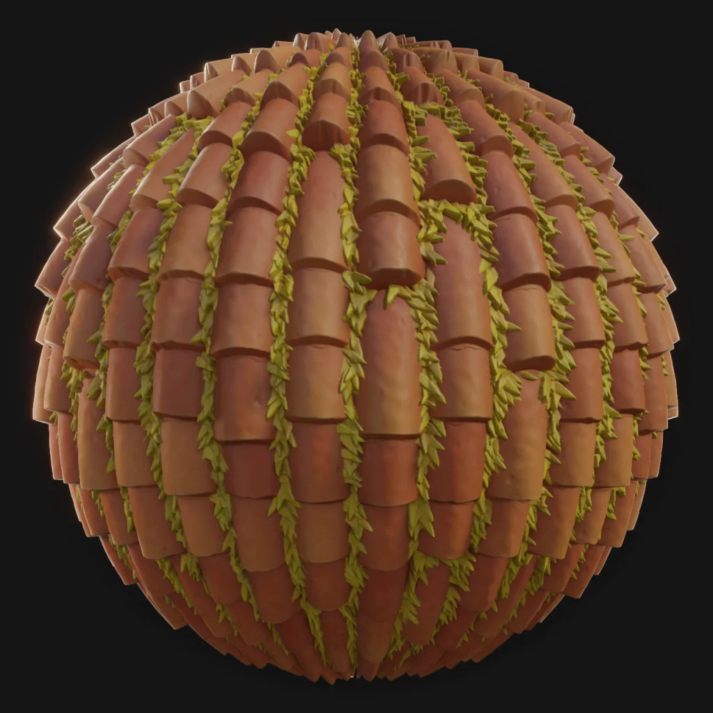 Roof Tiles 03 - FreeStylized PBR Material