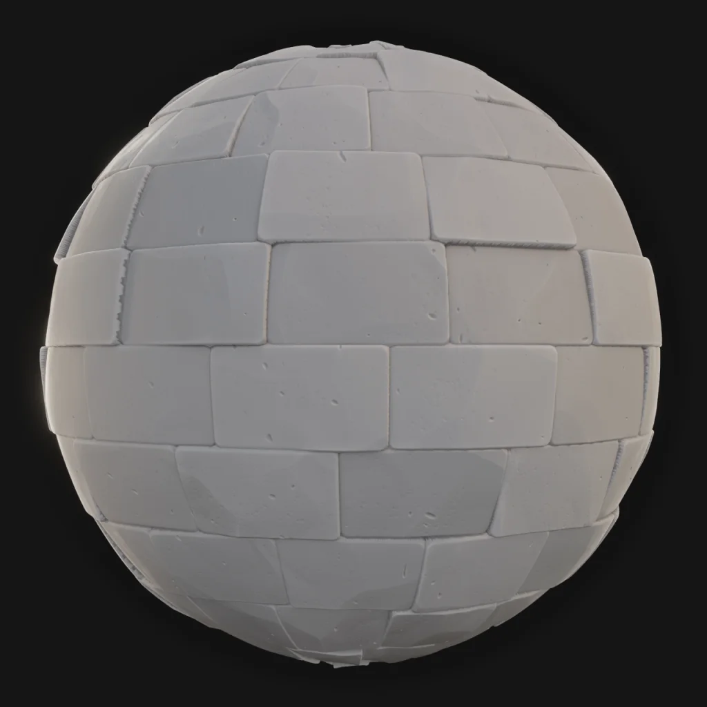 White Bricks Wall 01 - FreeStylized PBR Material