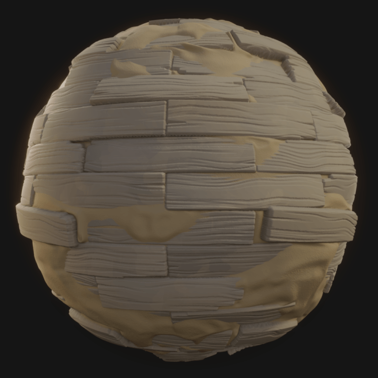 Wood Planks with Sand 01 - FreeStylized PBR Material