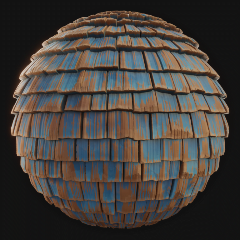 Wooden Roof Tiles 01 - FreeStylized PBR Material