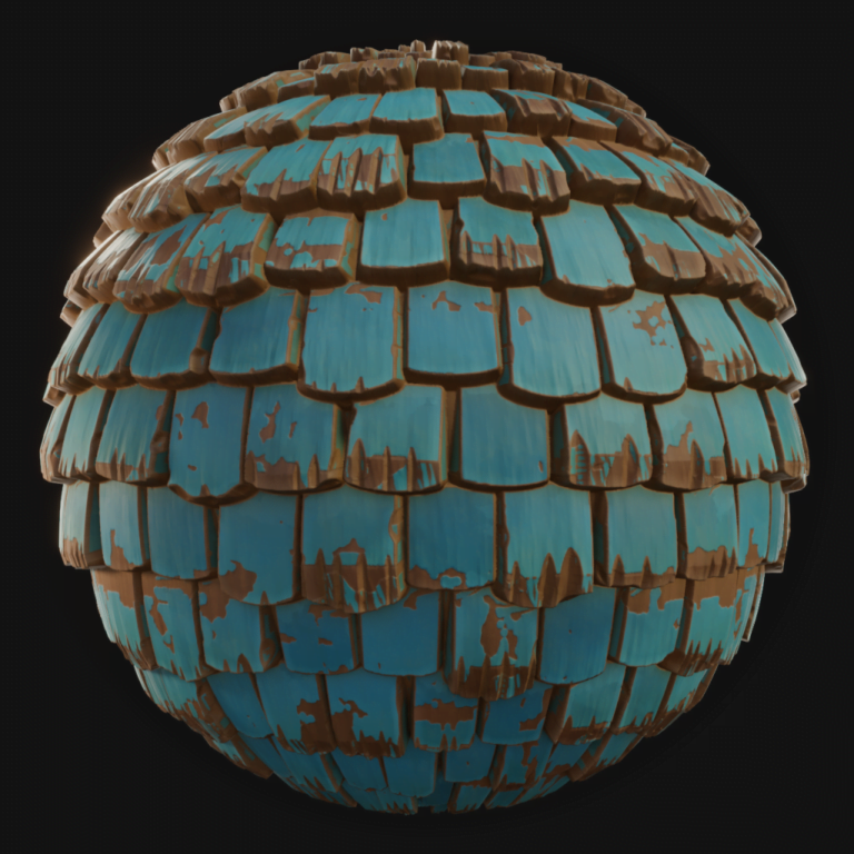Wooden Roof Tiles 02 - FreeStylized PBR Material