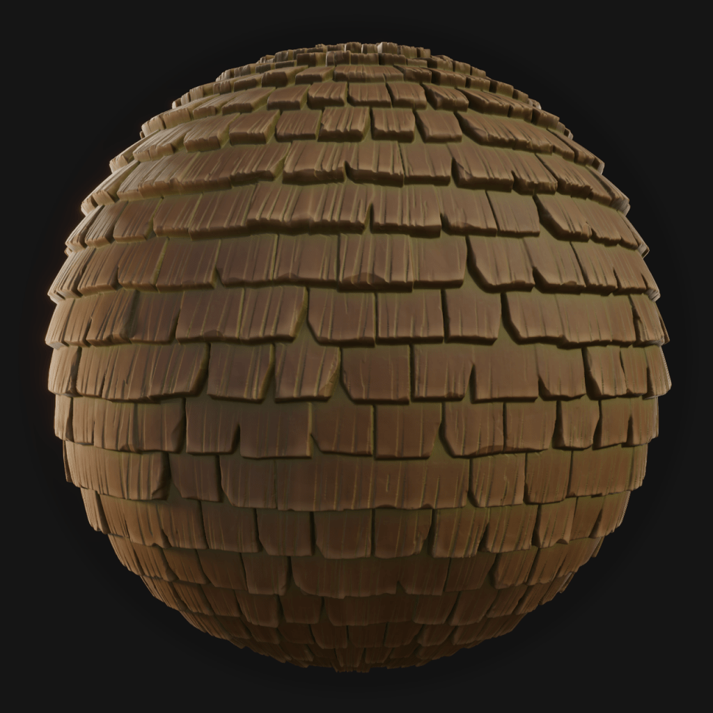 Wooden Roof Tiles 03 - FreeStylized PBR Material