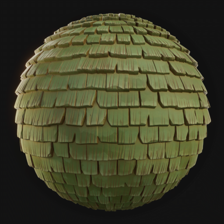 Wooden Roof Tiles 04 - FreeStylized PBR Material