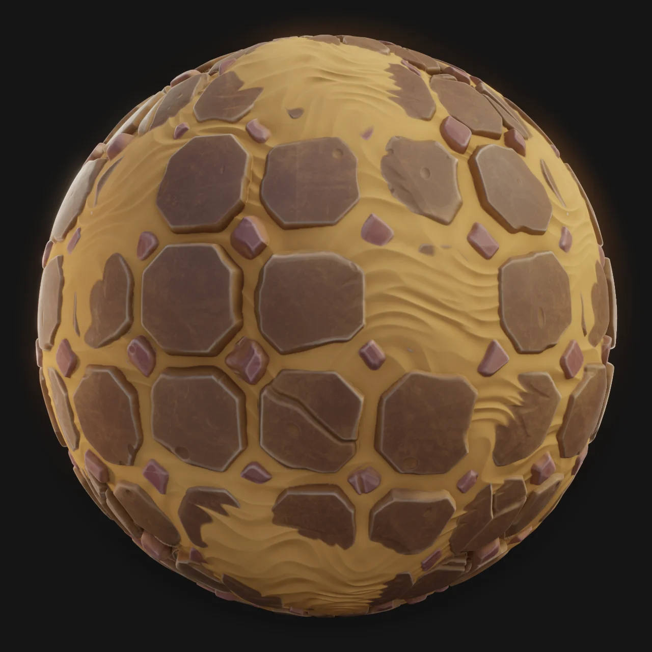 Ground Tiles With Sand 01 - FreeStylized PBR Material