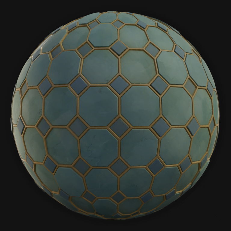 Floor Tiles 03 - FreeStylized PBR Material