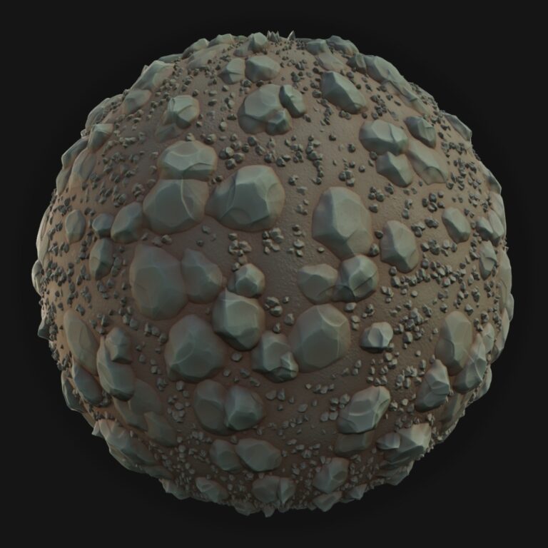 Ground with Rocks 03 - FreeStylized PBR Material