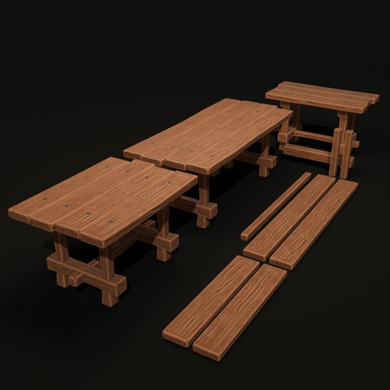 Free Stylized Tables 3D Model