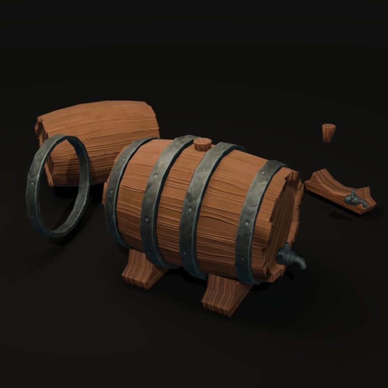 Free Stylized Barrel 3D Model