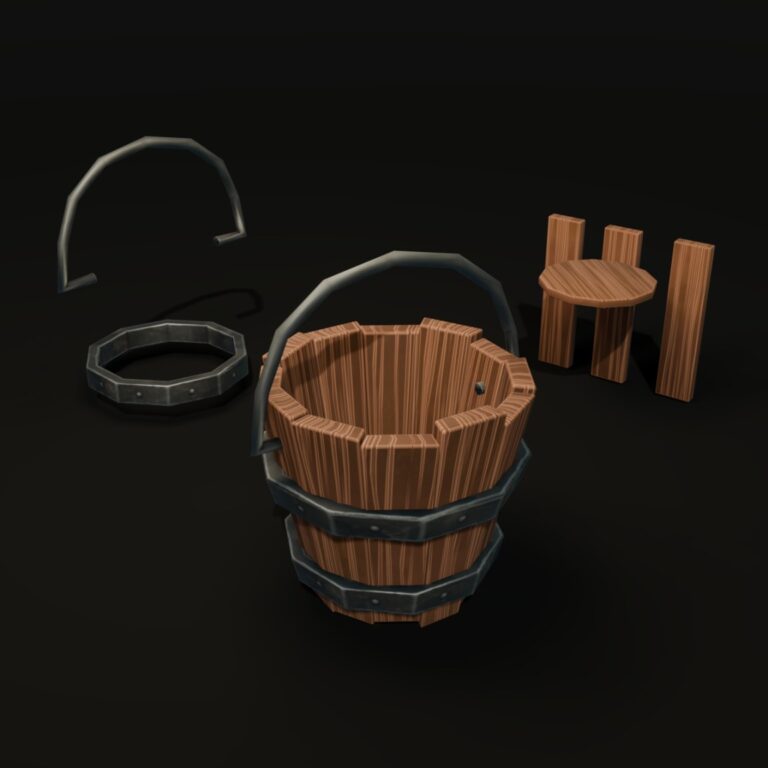 Free Stylized Bucket 3D Model