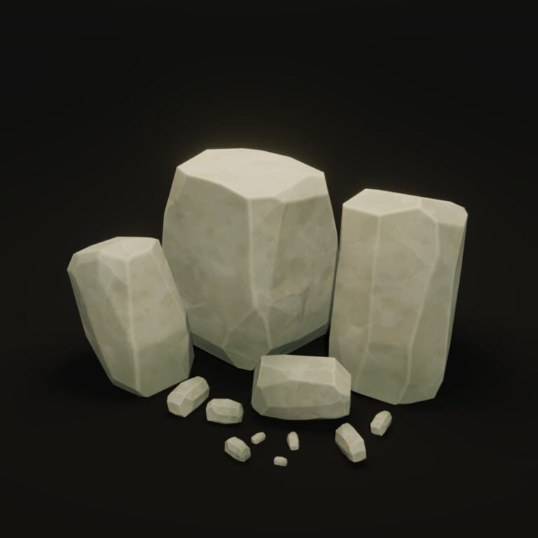 Free Stylized Rocks 3D Model
