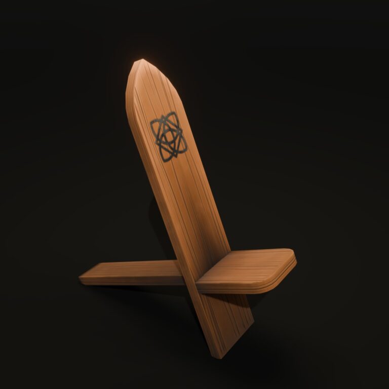 Free Stylized Viking Chair 3D Model
