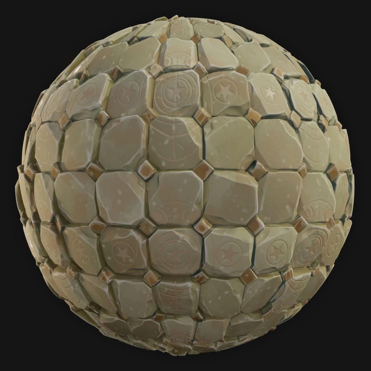 Mystic Ground Tiles 01 - FreeStylized PBR Material