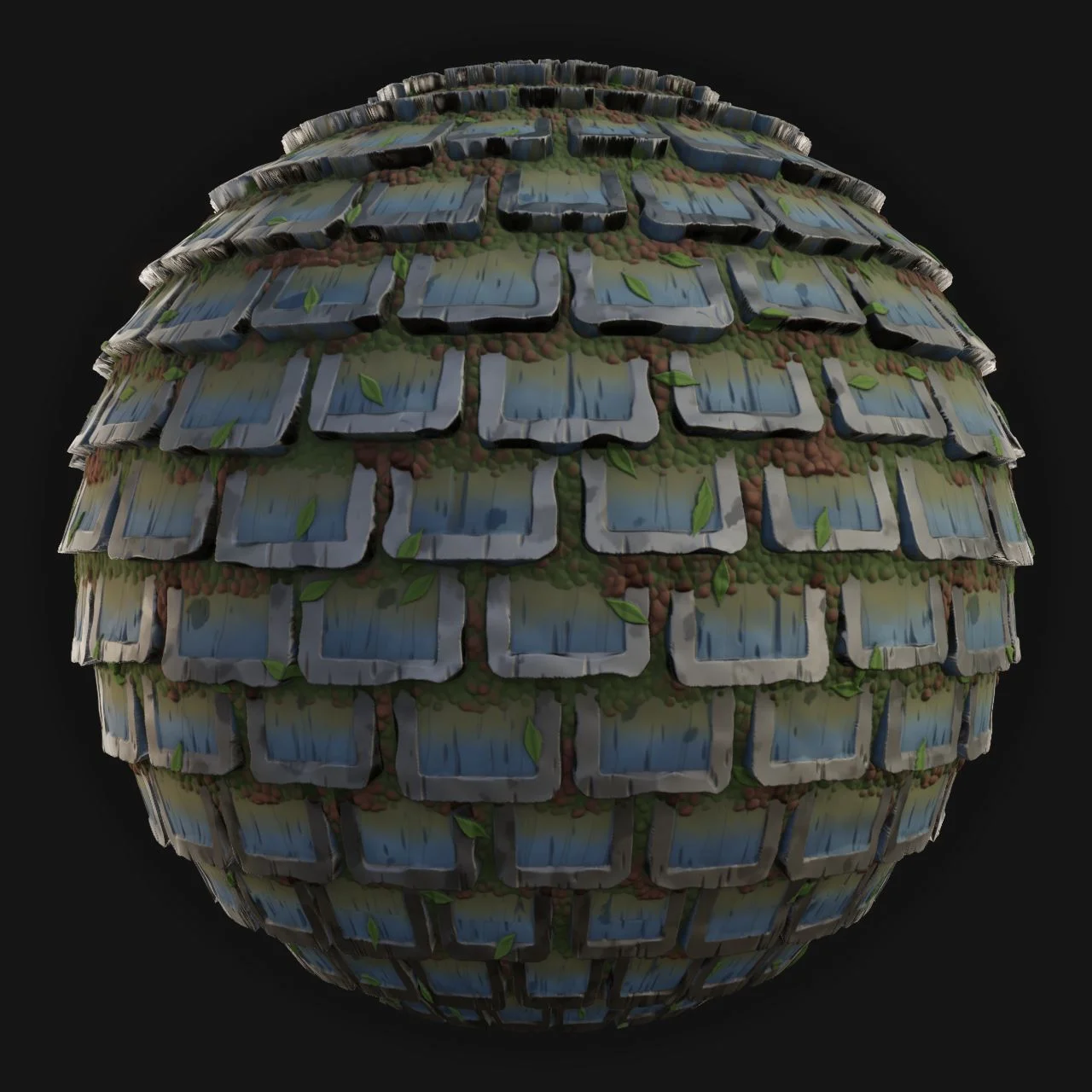 Roof Tiles 06 - FreeStylized PBR Material