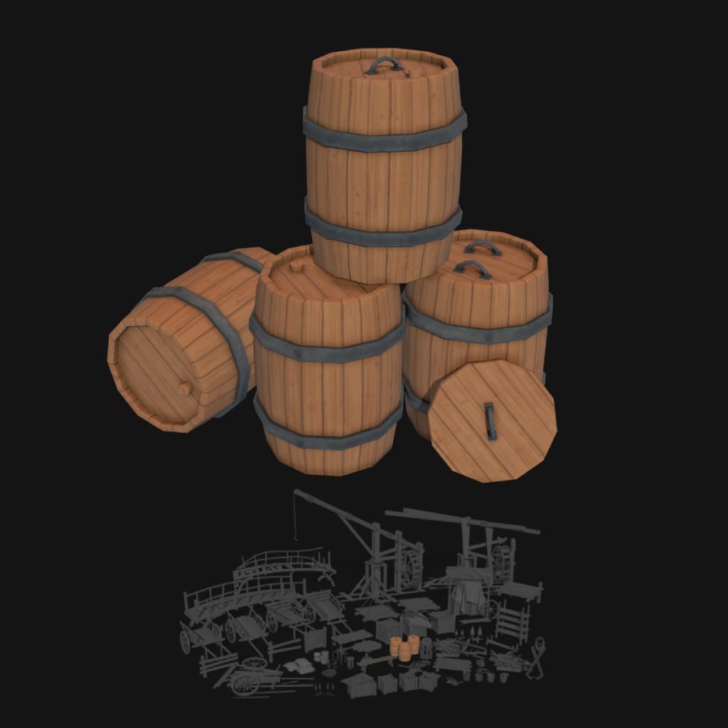 Barrel Stylized 3d Model