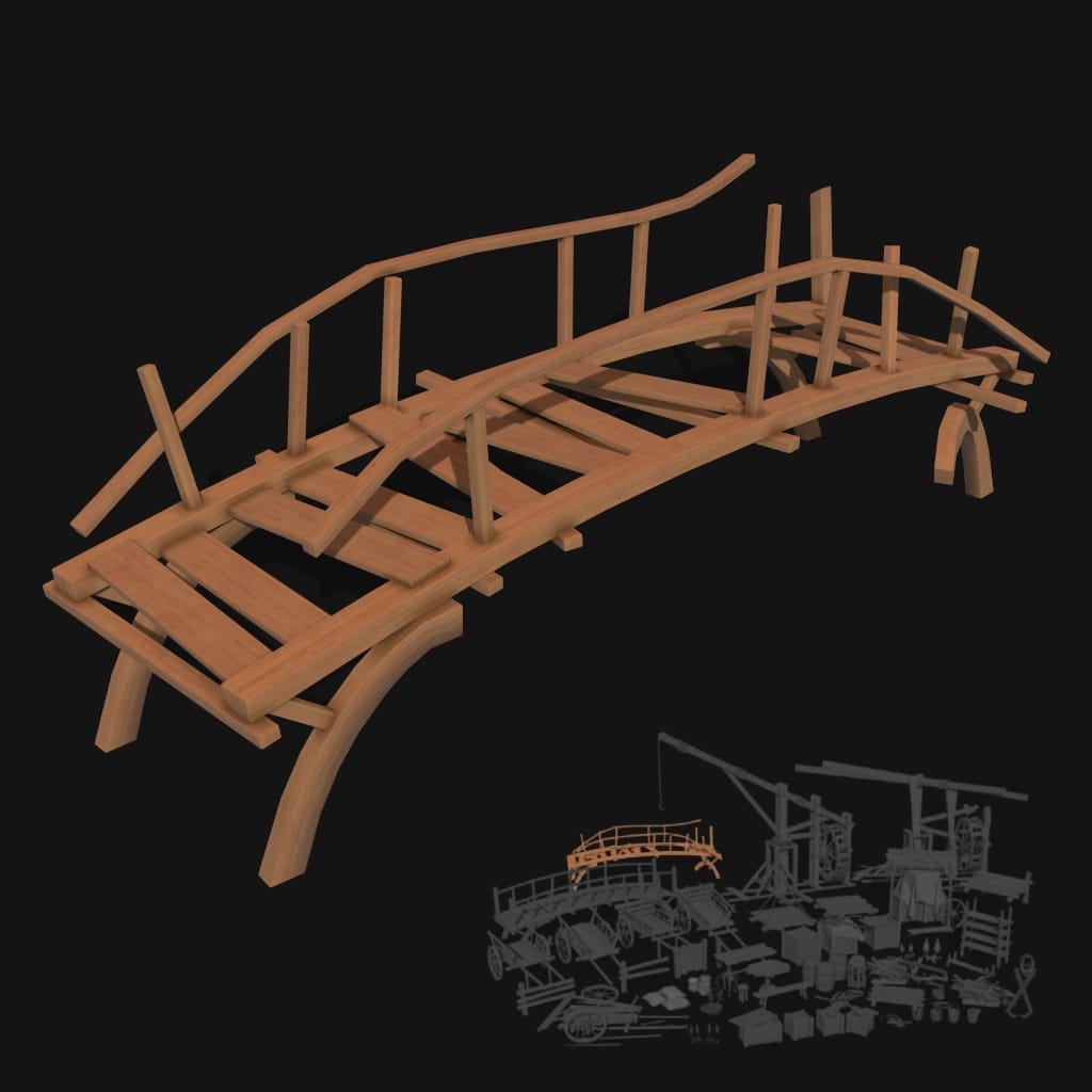 Bridge Damage Stylized 3d Model