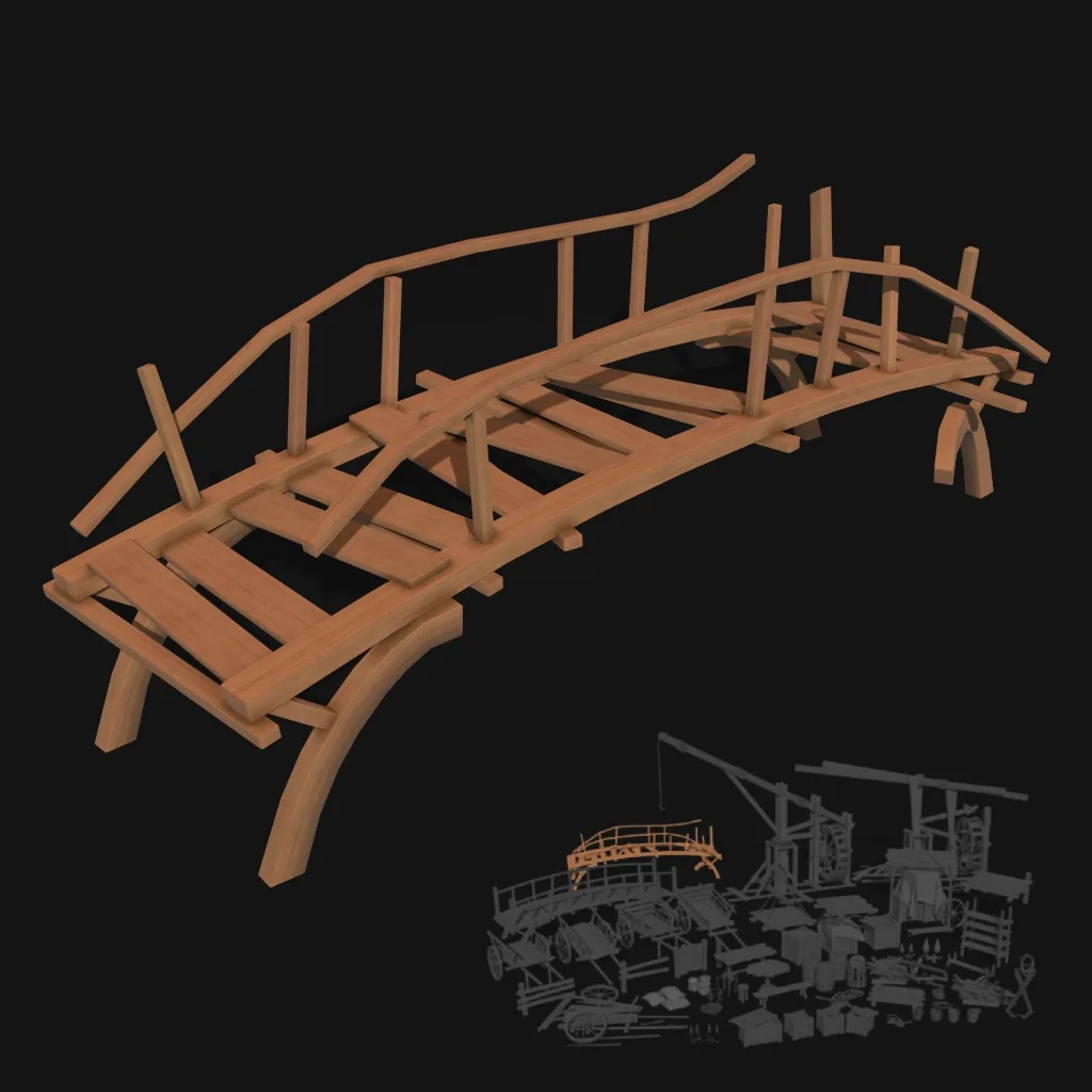 Bridge Damage Stylized 3d Model