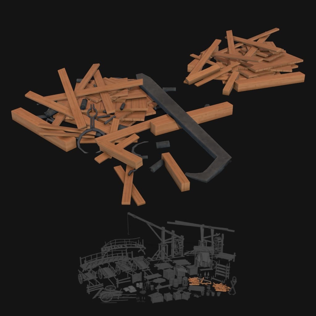 Wood Debris Stylized 3d Model