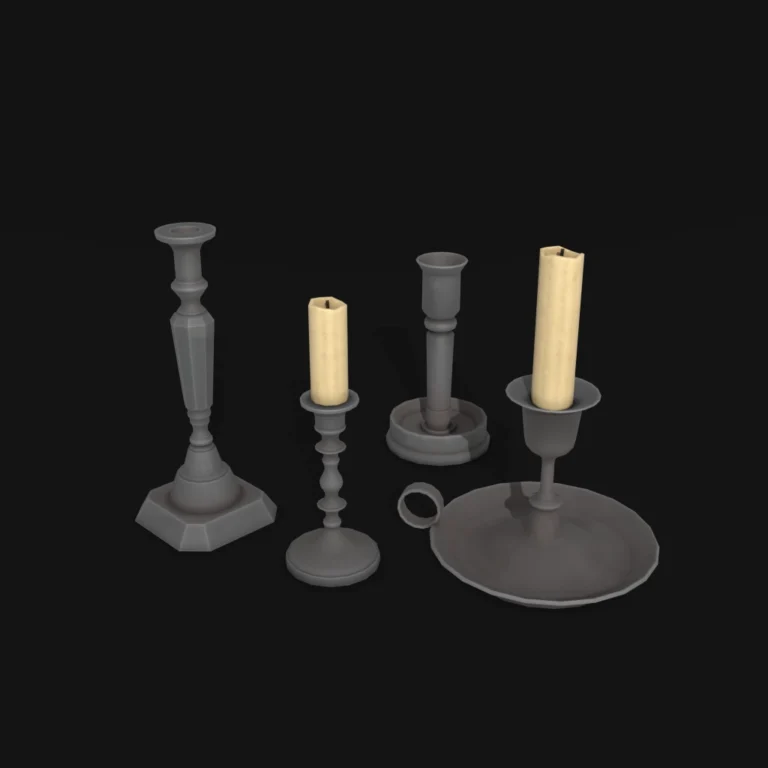 Stylized 3D Model candle_holders_01