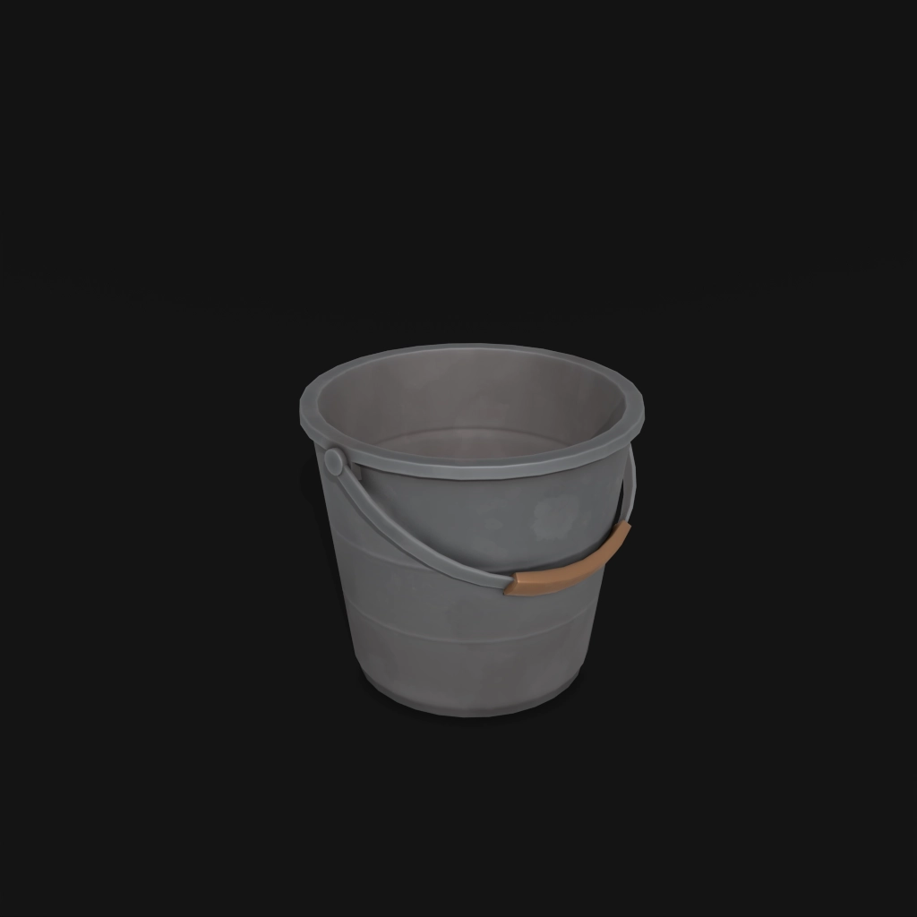 Metal Bucket 01 stylized 3d model