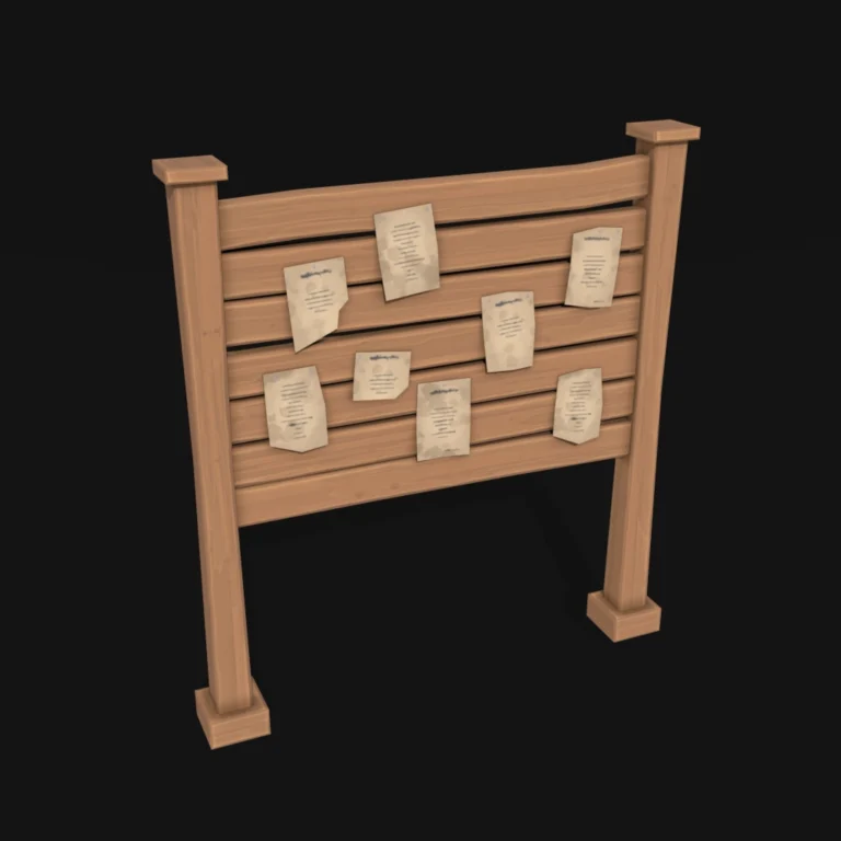 Stylized 3D Model notice_board_01