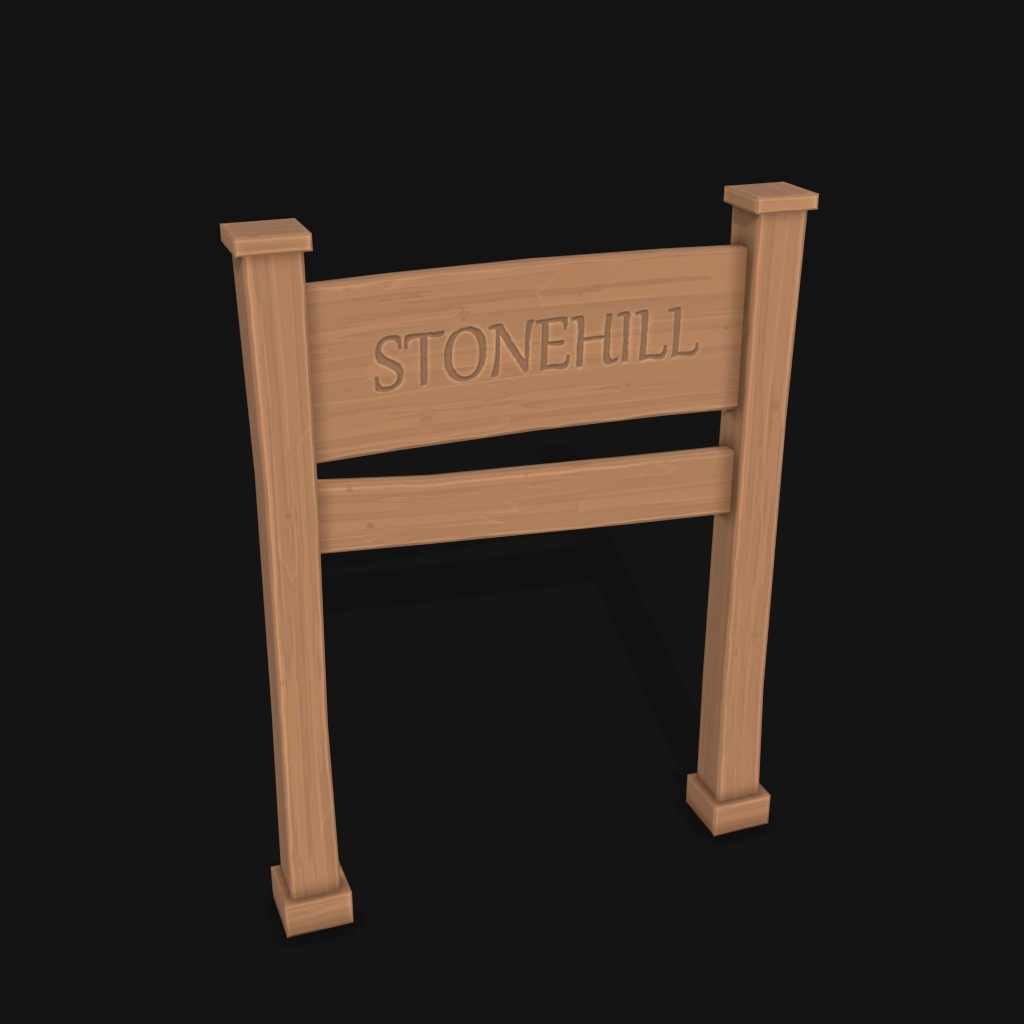 Sign Board 01 stylized 3d model