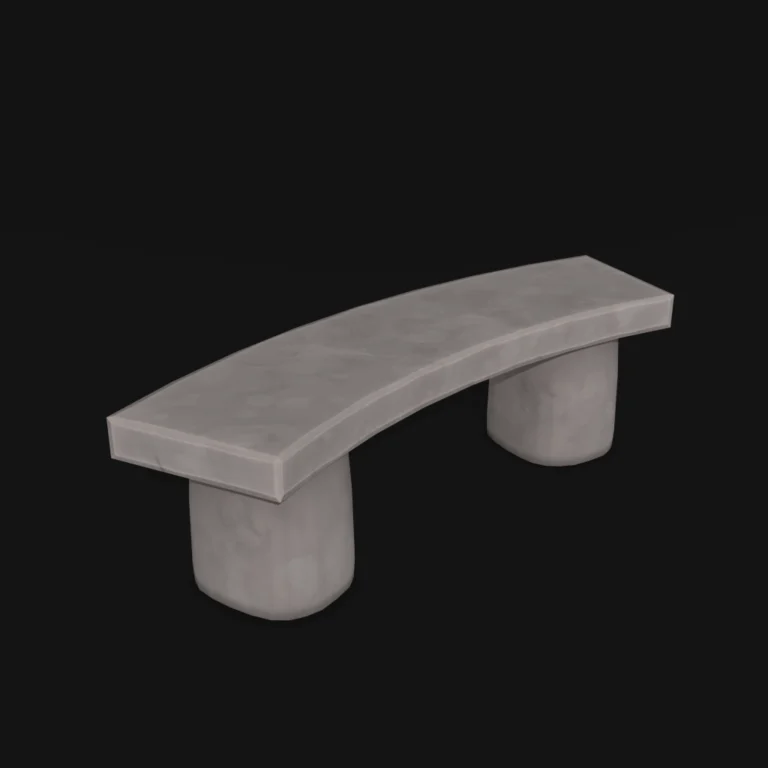 Stylized 3D Model stone_bench_01