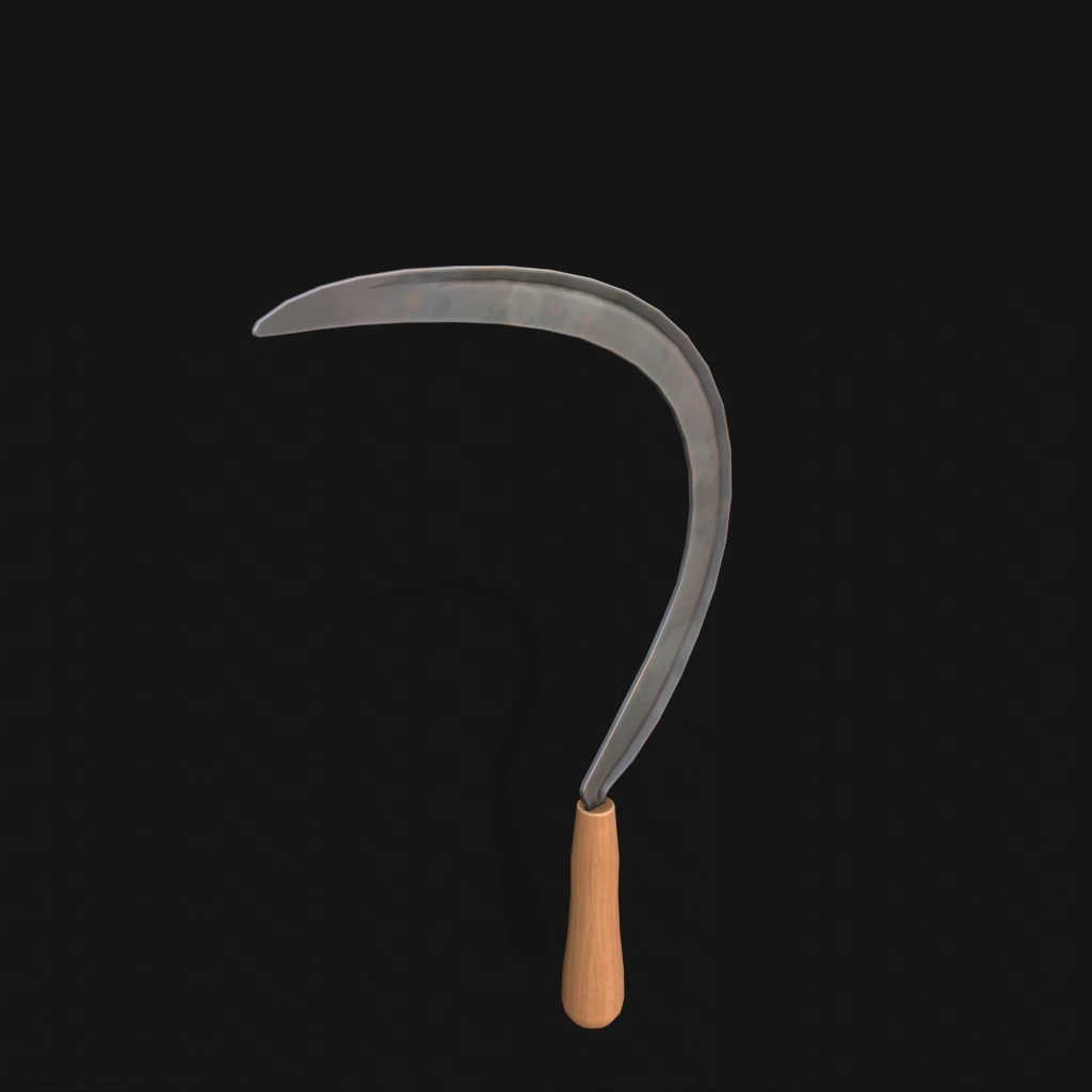 Vintage Sickle Scythe 01 stylized 3d model