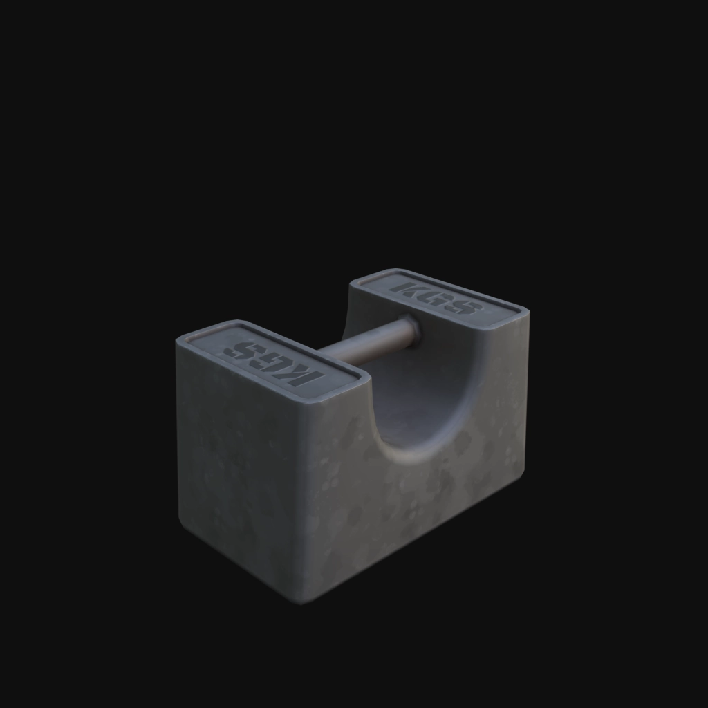 Cast Iron Bar Weight 01 stylized 3d model