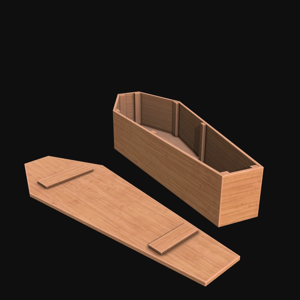 Coffin 01 stylized 3d model