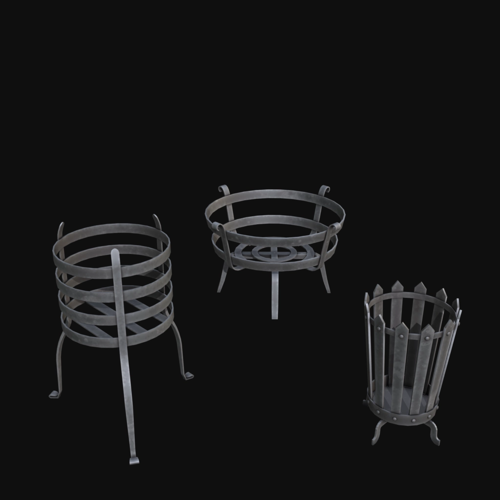 Iron Brazier 01 stylized 3d model