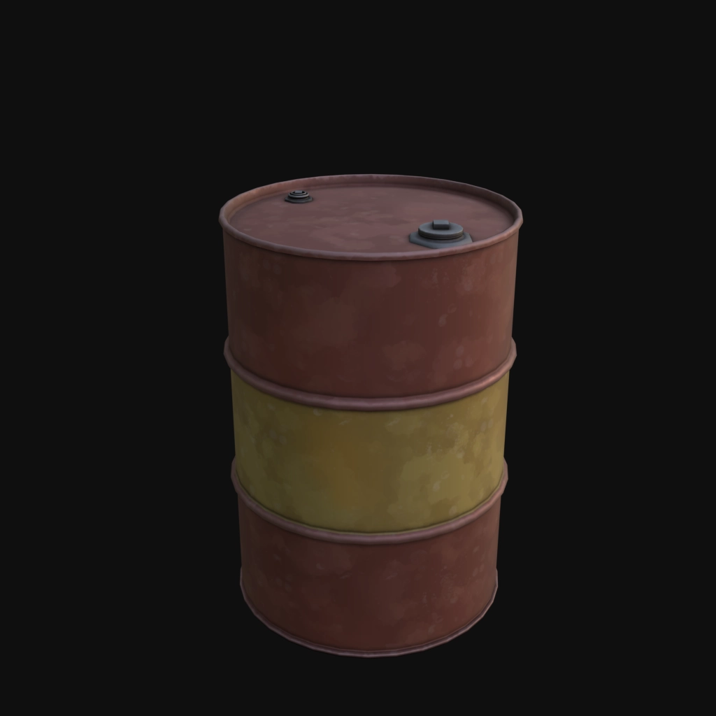 Oil Barrel 01 stylized 3d model