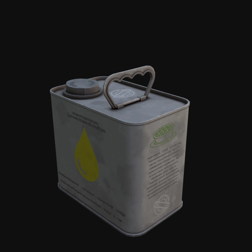 Oil Tin Can 01 stylized 3d model