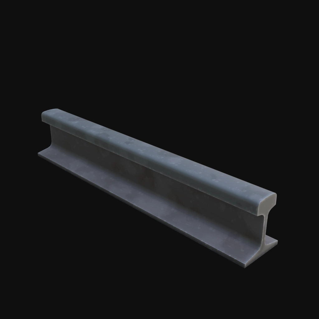 Rail Flat Bottom 01 stylized 3d model