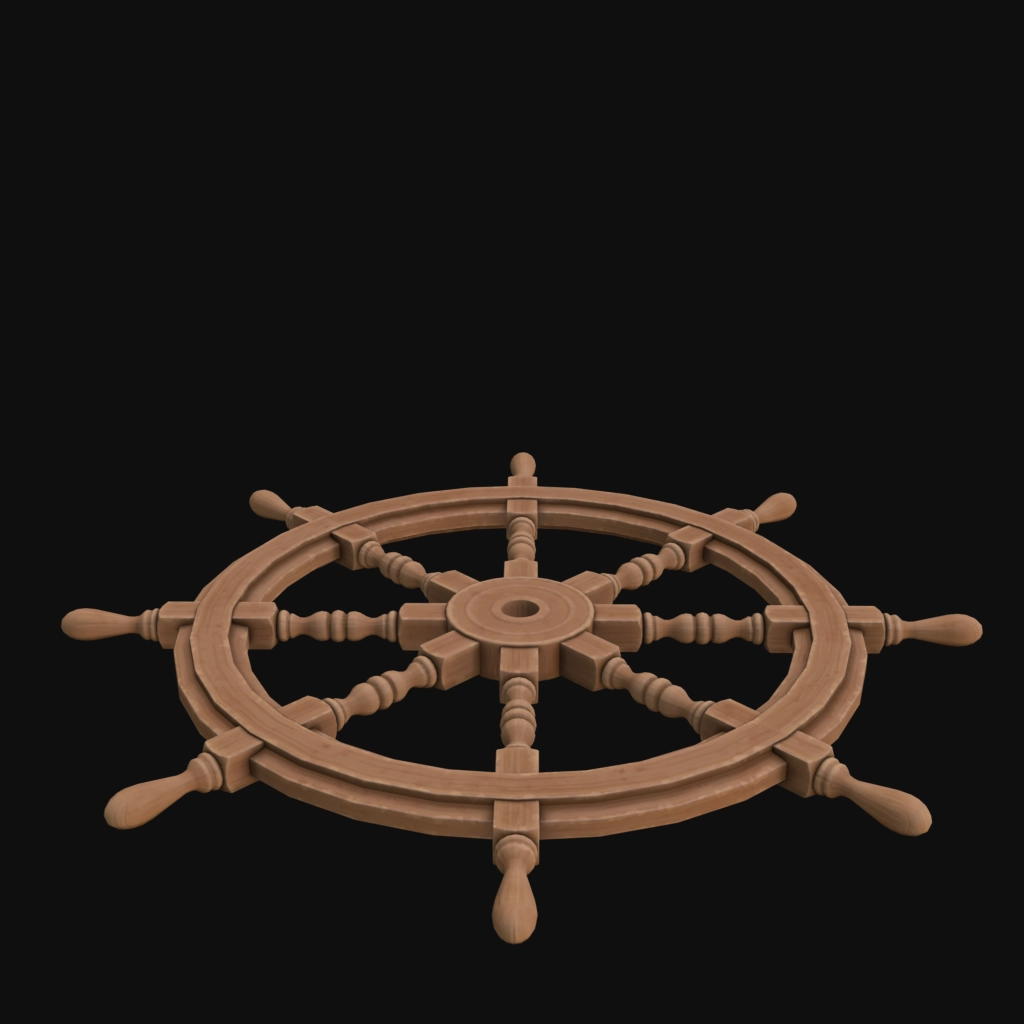 Ship Wheel 01 stylized 3d model