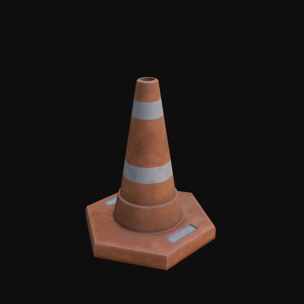 Traffic Cone 01 stylized 3d model