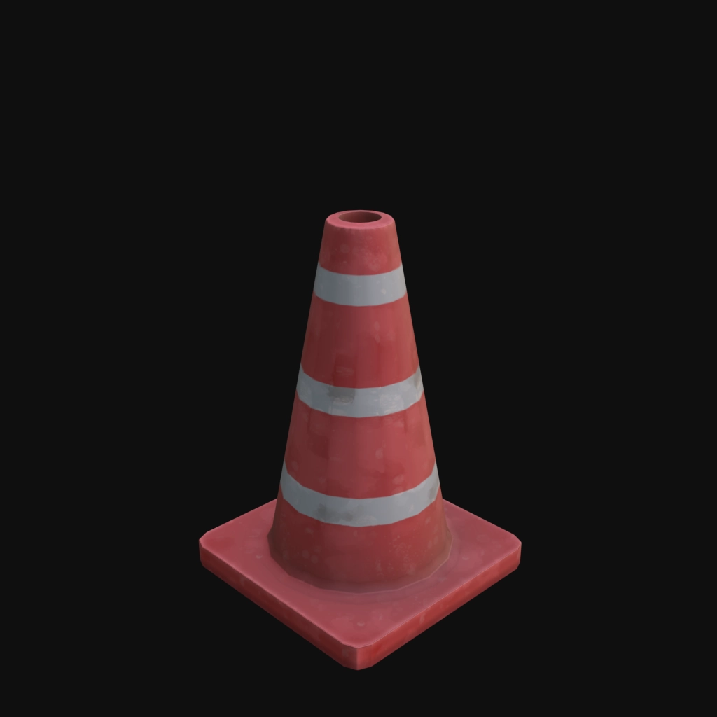 Traffic Cone 02 stylized 3d model