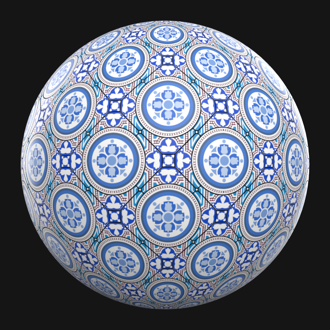Floor_Tiles_23 (medieval, color, floral, tiles, indoor)