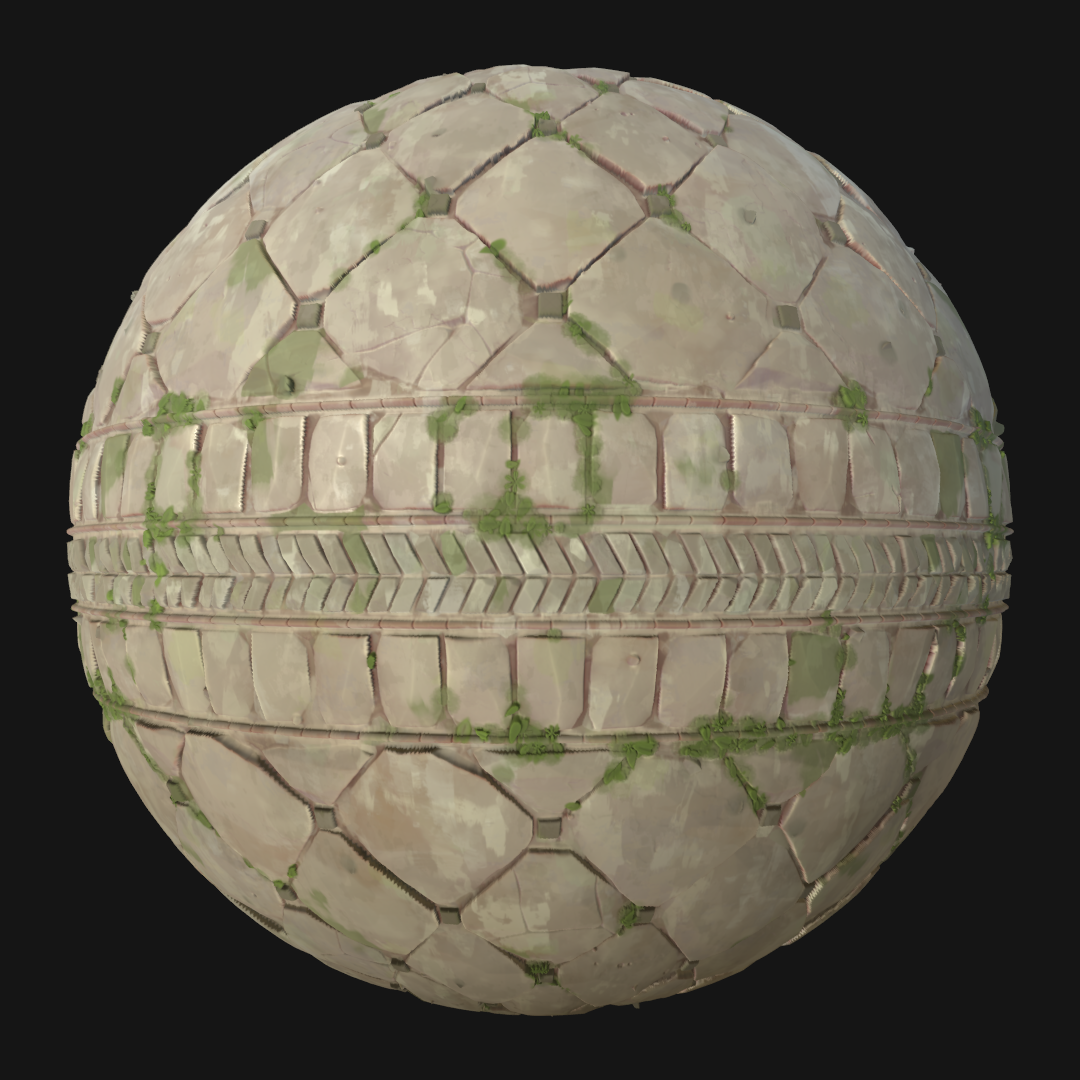 Floor_Tiles_28 (medieval, pavement, tiles, outdoor, grass, path, design, footpath)
